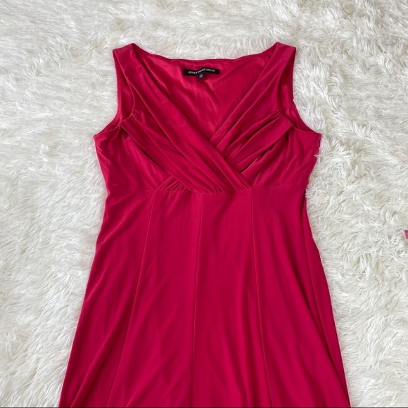 Jones Wear Sleeveless V-Neck Midi Dress Pink Sz 8 - Picture 4 of 9